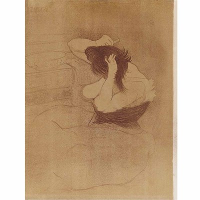 Lot 480 - Henri Toulouse-Lautrec FEMME QUI SE PEIGNE (D....