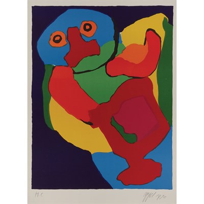 Lot 295 - Karel Appel DANCING MAN; FIGURE, FRONTAL VIEW;...