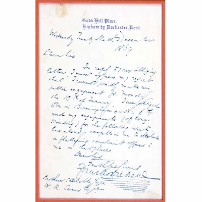 Lot 185 - DICKENS, CHARLES Autograph letter signed,...