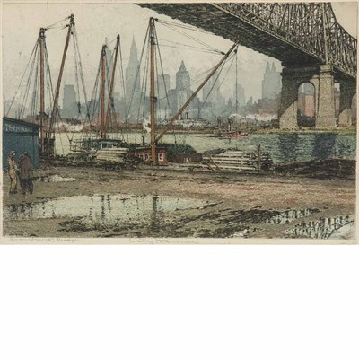 Lot 367 - Luigi Kasimir QUEENSBOROUGH BRIDGE Color...