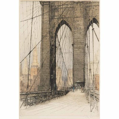 Lot 368 - Luigi Kasimir BROOKLYN BRIDGE Color etching...