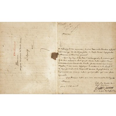 Lot 157 - [FOOD] BRILLAT-SAVARIN, ANTHELME. Autograph...