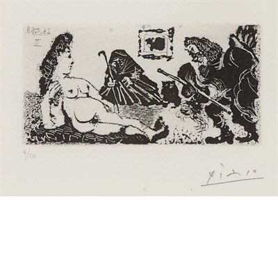 Lot 411 - Pablo Picasso VIEUX BEAU SALUANT UNE PUPILLE...