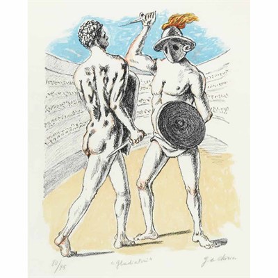 Lot 335 - Georgio de Chirico (1888-1978) GLADIATORE (NOT...