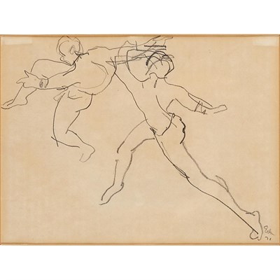 Lot 1004 - Joe Eula 20th Century Two Dancers, 1971 Signed...
