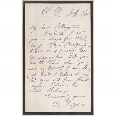 Lot 208 - DODGSON, CHARLES LUTWIDGE [=LEWIS CARROLL] The...