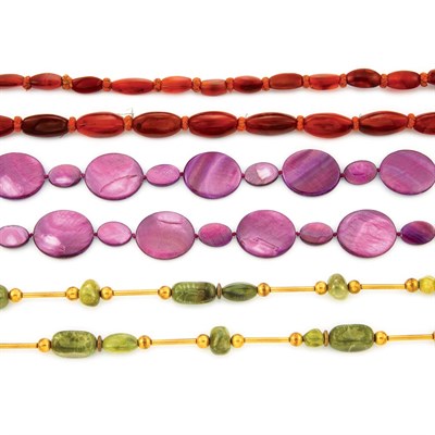 Lot 1190 - Group of Assorted Glass and Metal Necklaces