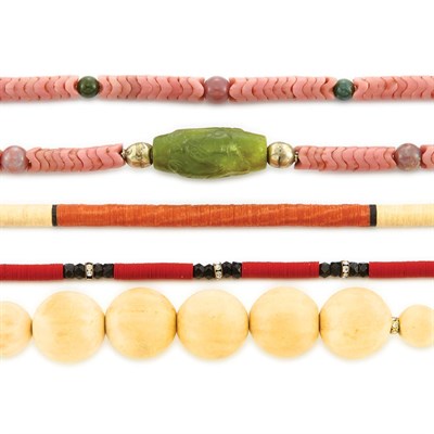 Lot 1181 - Group of Assorted Shell and Wood Necklaces