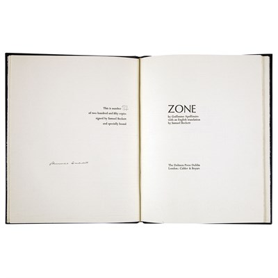 Lot 1055 - [BECKETT, SAMUEL-TRANS.] APOLLINAIRE,...