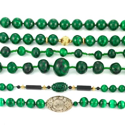 Lot 1175 - Four Malachite Necklaces