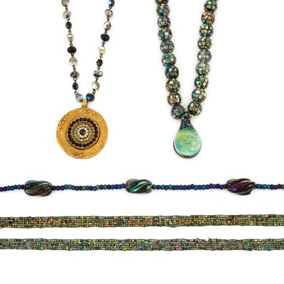 Lot 1155 - Group of Assorted Shell and Glass Necklaces
