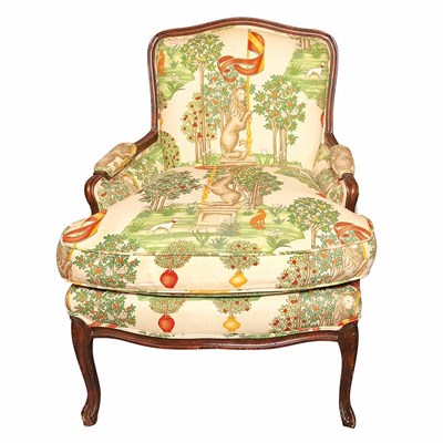 Lot 1131 - Louis XV Style Carved Mahogany Bergere The...