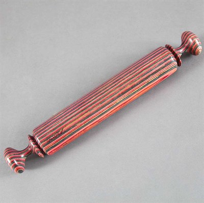 Lot 1121 - Turned and Stained Wood Rolling Pin Signed Tom...