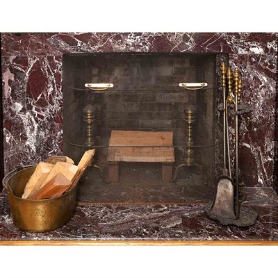 Lot 1109 - Group of Brass Fireplace Equipment Comprising...