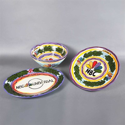 Lot 1126 - Group of Three NBC Universal Painted Pottery...