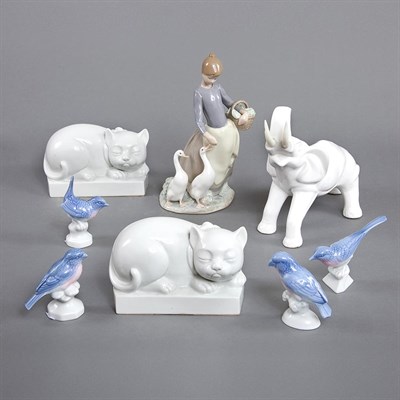 Lot 1120 - Group of Eight Porcelain Figures Including a...