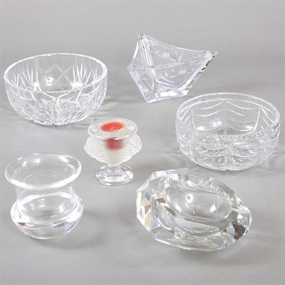 Lot 1113 - Group of Six Colorless Glass Table Articles...