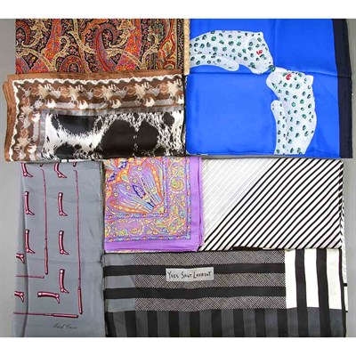 Lot 1148 - Group of Seven Designer Silk Scarfs