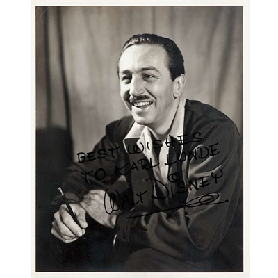 Lot 123 - DISNEY, WALTER ELIAS Photograph inscribed,...