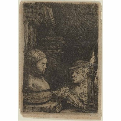 Lot 512 - Rembrandt van Rijn MAN DRAWING FROM A CAST (B....