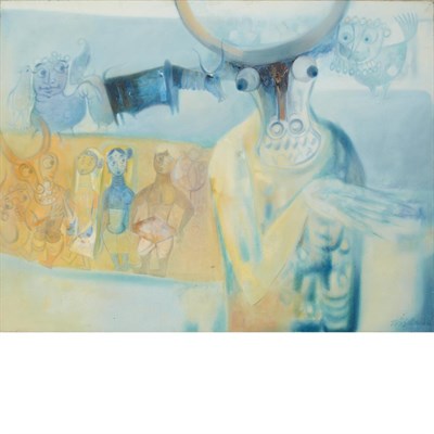 Lot 166 - J. Sultan Ali Indian, 1920-1990 Devil Dance,...