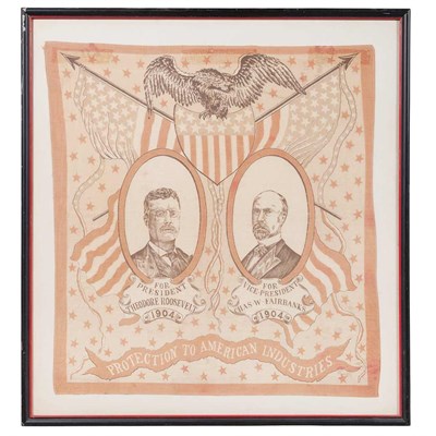 Lot 117C - Theodore Roosevelt Campaign Scarf, 1904,...