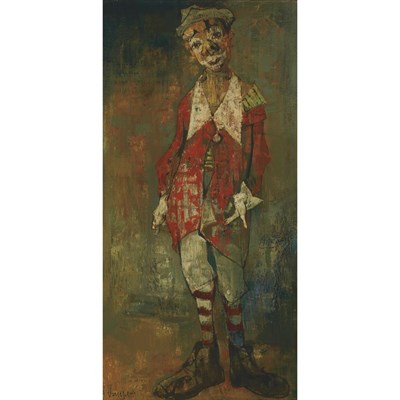 Lot 59 - Jean Jansem French, b. 1920 Clown, 1956 Signed...