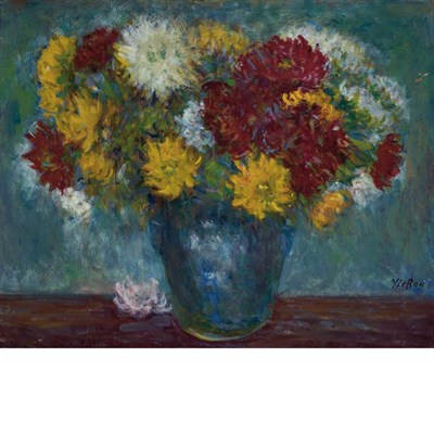 Lot 173 - Yee Bon Chinese, 1905-1995 Flowers in a Vase...