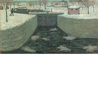 Lot 334 - Ernest Lawson American, 1873-1939 The Lock,...