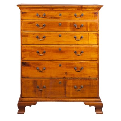 Lot 158 - Chippendale Maple Tall Chest of Drawers New...