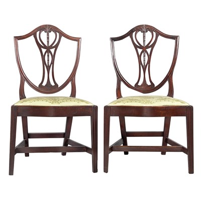 Lot 121 - Pair of Federal Mahogany Shield Back Side...