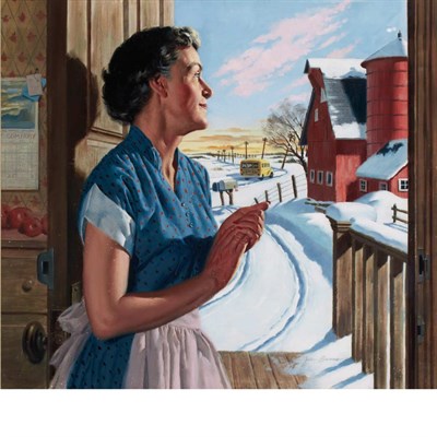 Lot 144 - James Bama American, b. 1926 Untitled Farm...