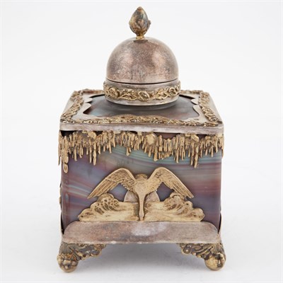 Lot 1273 - Russian Style Silver-Mounted Colored Glass...