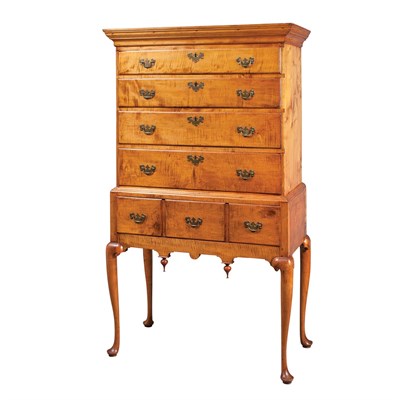 Lot 161 - Queen Anne Maple High Chest New England The...