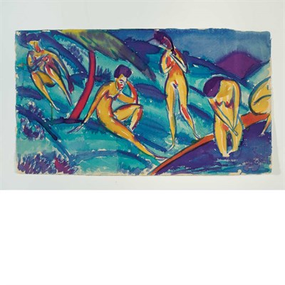 Lot 82 - Max Zachmann German, 1892-1917 Bathers Pencil...