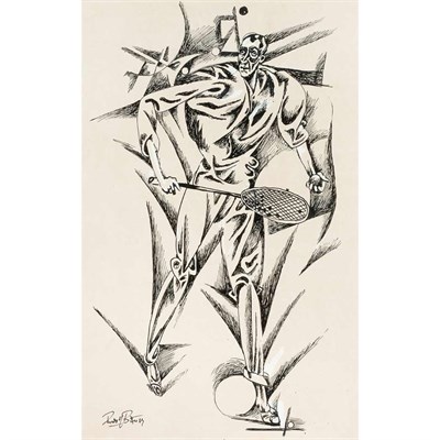 Lot 101 - Rudolf Bauer German, 1889-1953 Cubist Tennis...