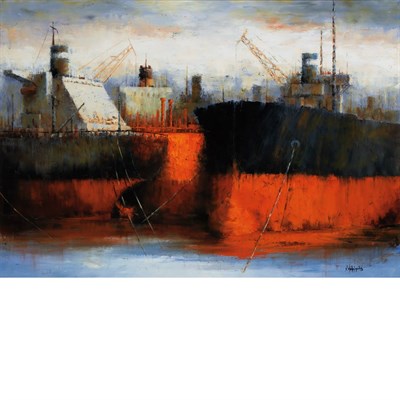 Lot 242 - Christoforos Balabanidis Greek, b. 1952 Ships...