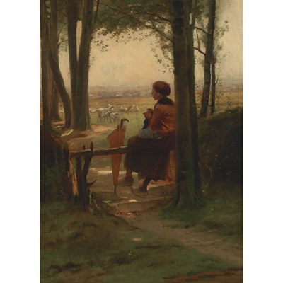 Lot 18 - Vaclav Brozik Czech, 1851-1901 Peasant Girl...