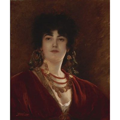 Lot 19 - Vaclav Brozik Czech, 1851-1901 A Daughter of...