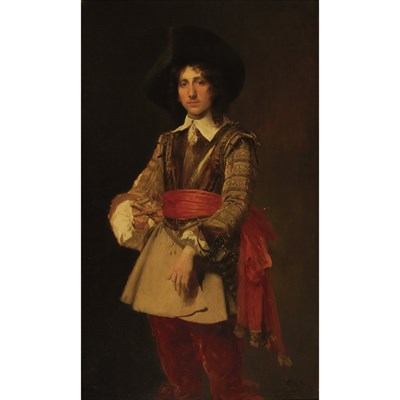 Lot 21 - Vaclav Brozik Czech, 1851-1901 Musketeer, Time...