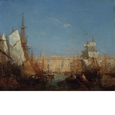 Lot 25 - Felix Ziem French, 1821-1911 Le Port de...