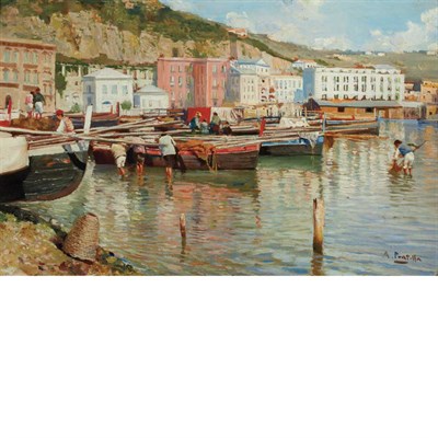 Lot 9 - Attilio Pratella Italian, 1856-1949 Coastal...