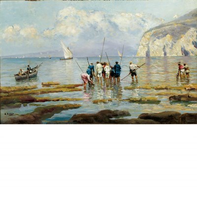 Lot 10 - Attilio Pratella Italian, 1856-1949 Fishing...