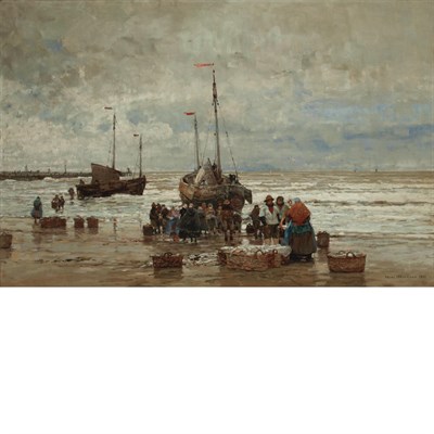 Lot 50 - Hans Herrmann German, 1858-1942 Strand bei...