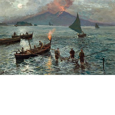 Lot 7 - Attilio Pratella Italian, 1856-1949 Night...