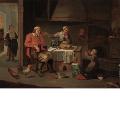 Lot 60 - Circle of David Ryckaert 17th Century Asleep...