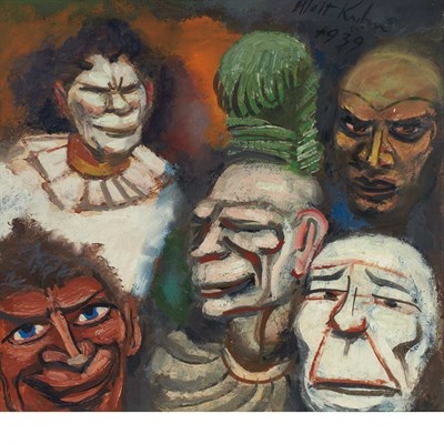 Lot 127 - Walt Francis Kuhn American, 1877-1949 Masks,...