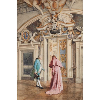 Lot 23 - Louis Emile Adan French, 1839-1937 The Prelate'...