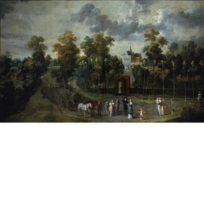 Lot 51 - Circle of Jan Siberechts Figures on a Road...