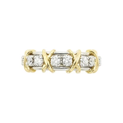 Lot 189 - Platinum, Gold and Diamond Band Ring, Tiffany & Co., Schlumberger